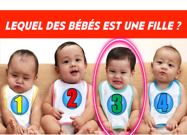 Test visuel : Lequel des quatre bébés est une fille ?