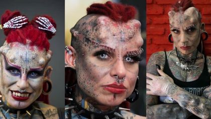 Une femme est devenue un « vampire » en couvrant tout son corps de tatouages, générant un avertissement