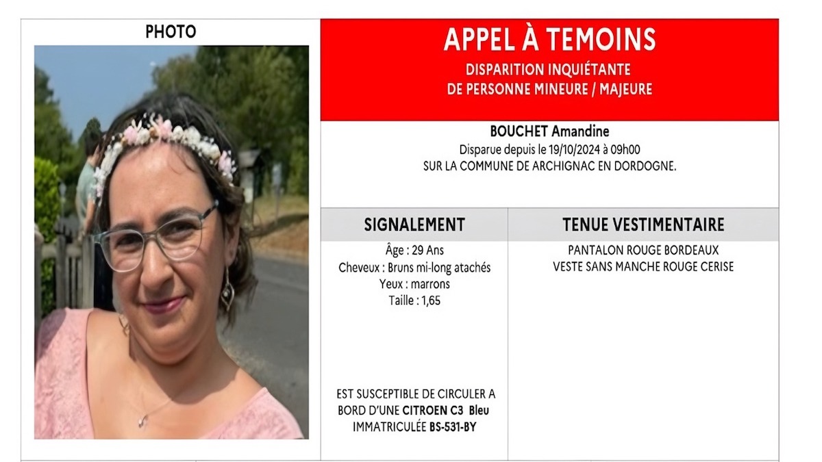 Aidez-nous à retrouver Amandine Bouchet, 29 ans : un appel à témoins lancé en Dordogne suite à sa disparition inquiétante