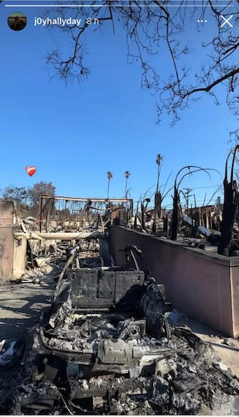 "Ma maison est partie" : Joy Hallyday partage des nouvelles poignantes après l'incendie dévastateur de sa maison à Los Angeles