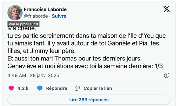 Catherine Laborde, ancienne voix de la météo de TF1, nous a quittés